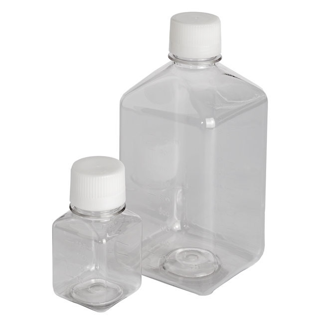 Square Bottle PET 125 ml sterile
